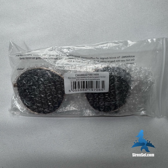 1194 NWT PrettyLittleThing Daingly Chain Roundframe Sunglasses - Picture 2 of 9